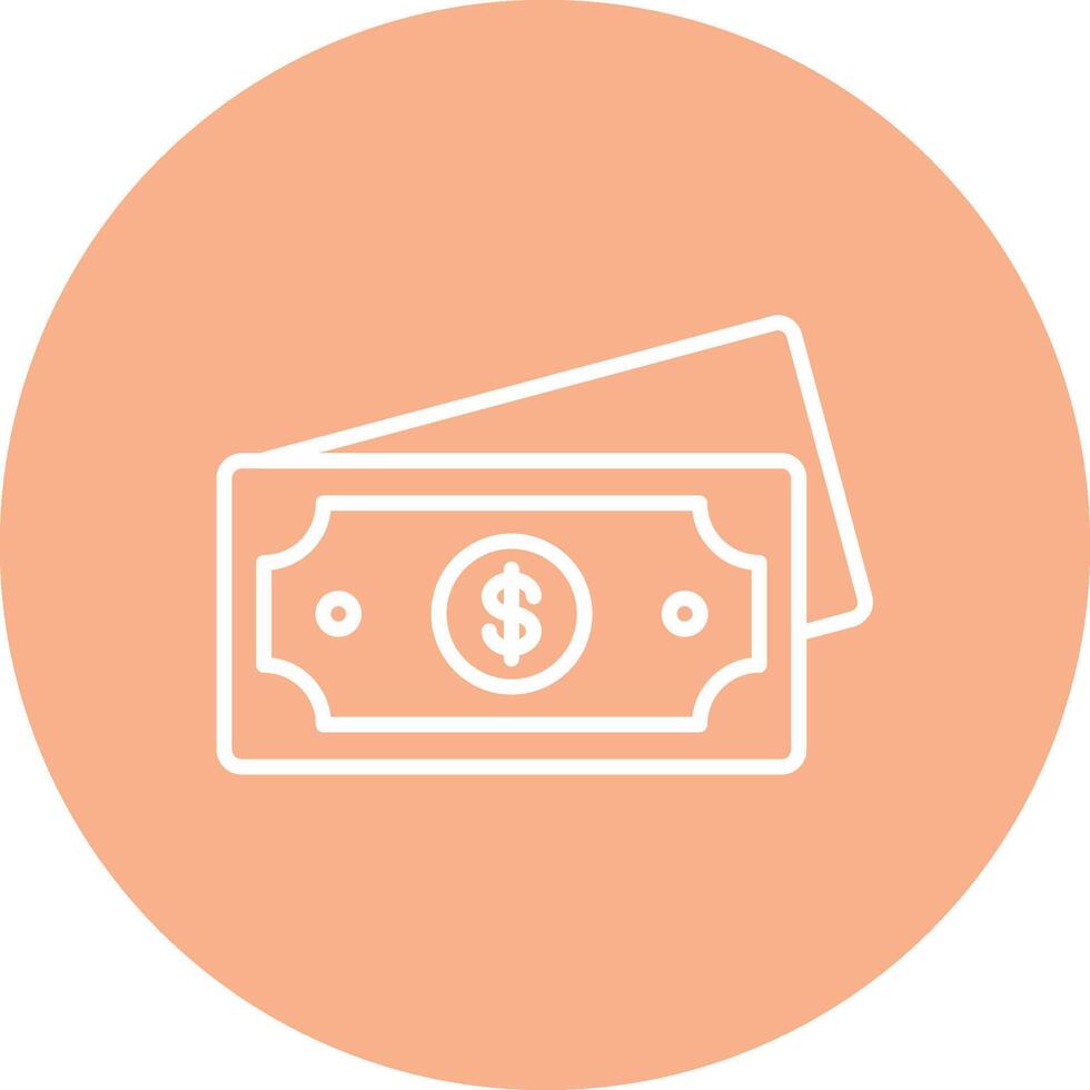 Dollar Line Multi Circle Icon vector