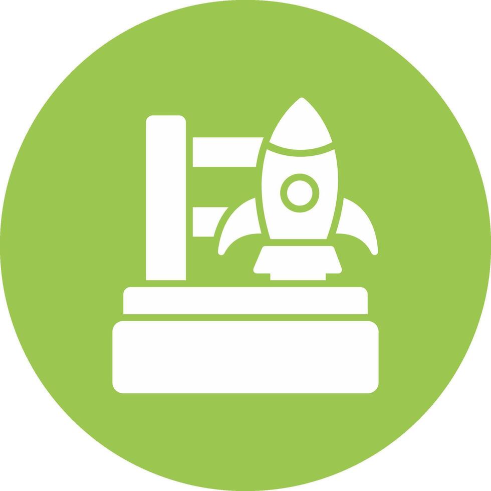 Rocket Launch Glyph Multi Circle Icon vector