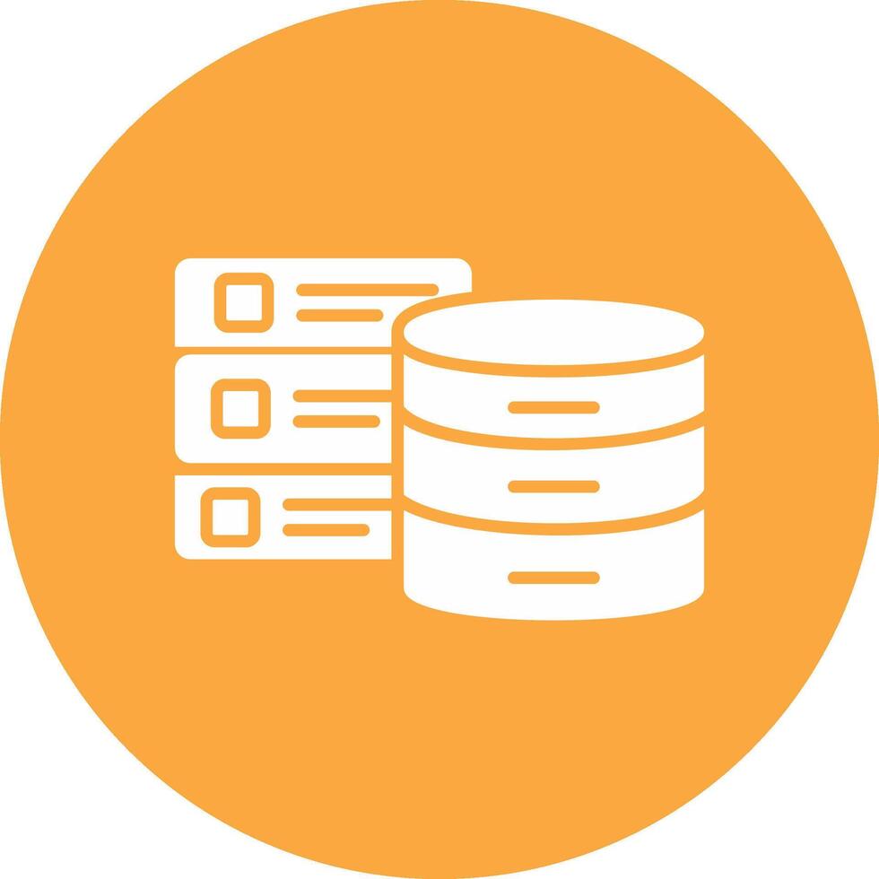 Databases Glyph Multi Circle Icon vector