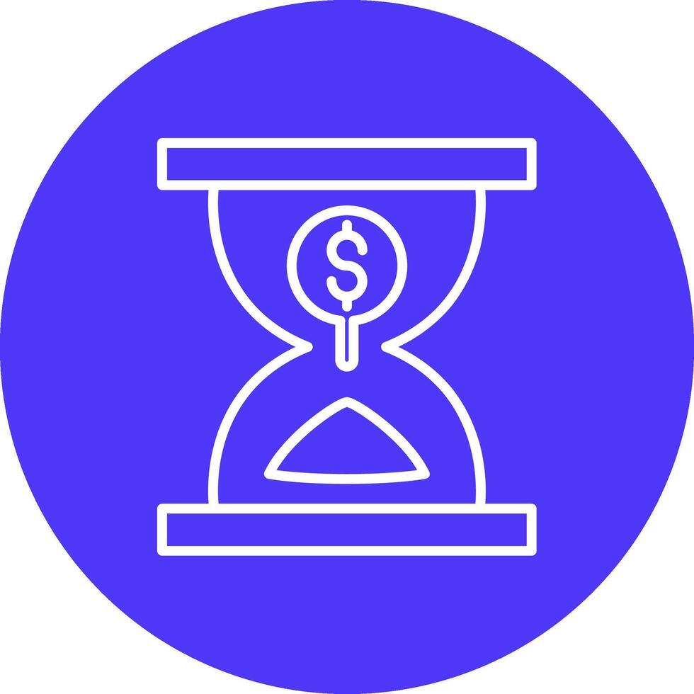 Sand Timer Line Multi Circle Icon vector