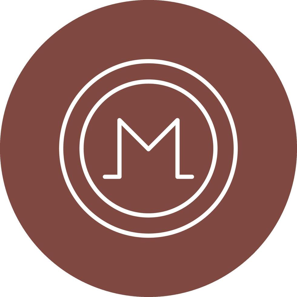 monero línea multi circulo icono vector