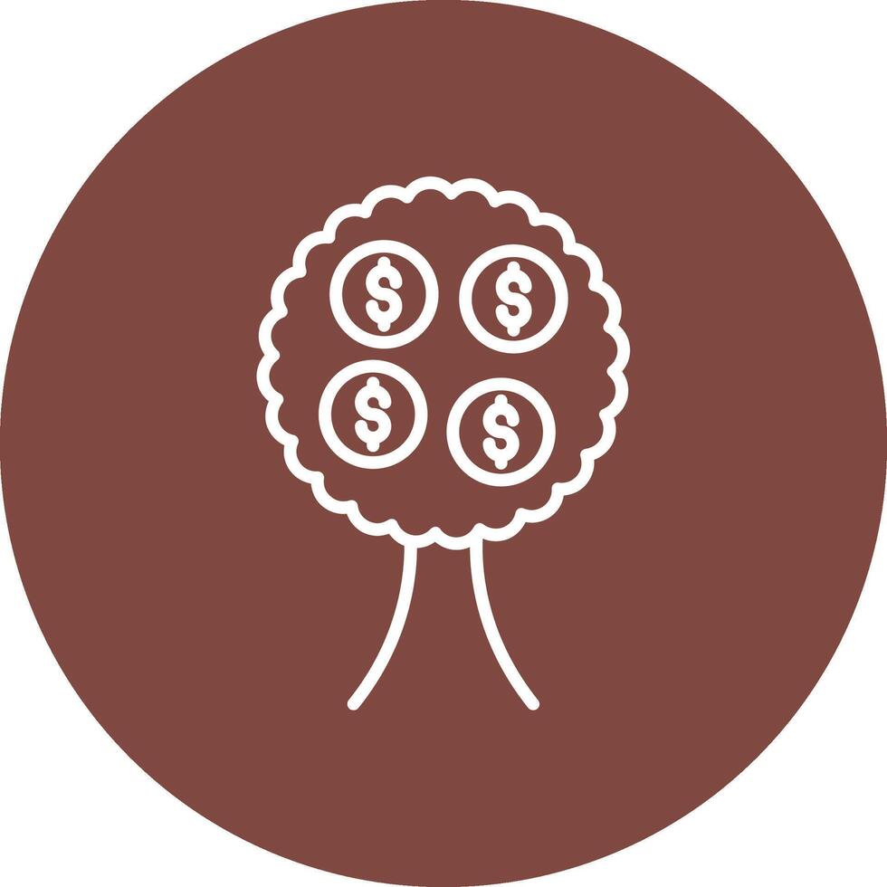 Money Tree Line Multi Circle Icon vector