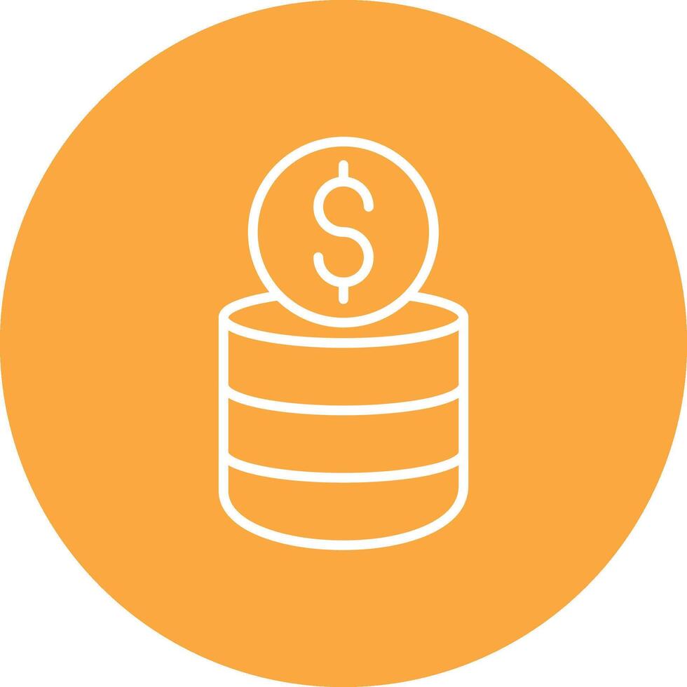 Coin Stack Line Multi Circle Icon vector