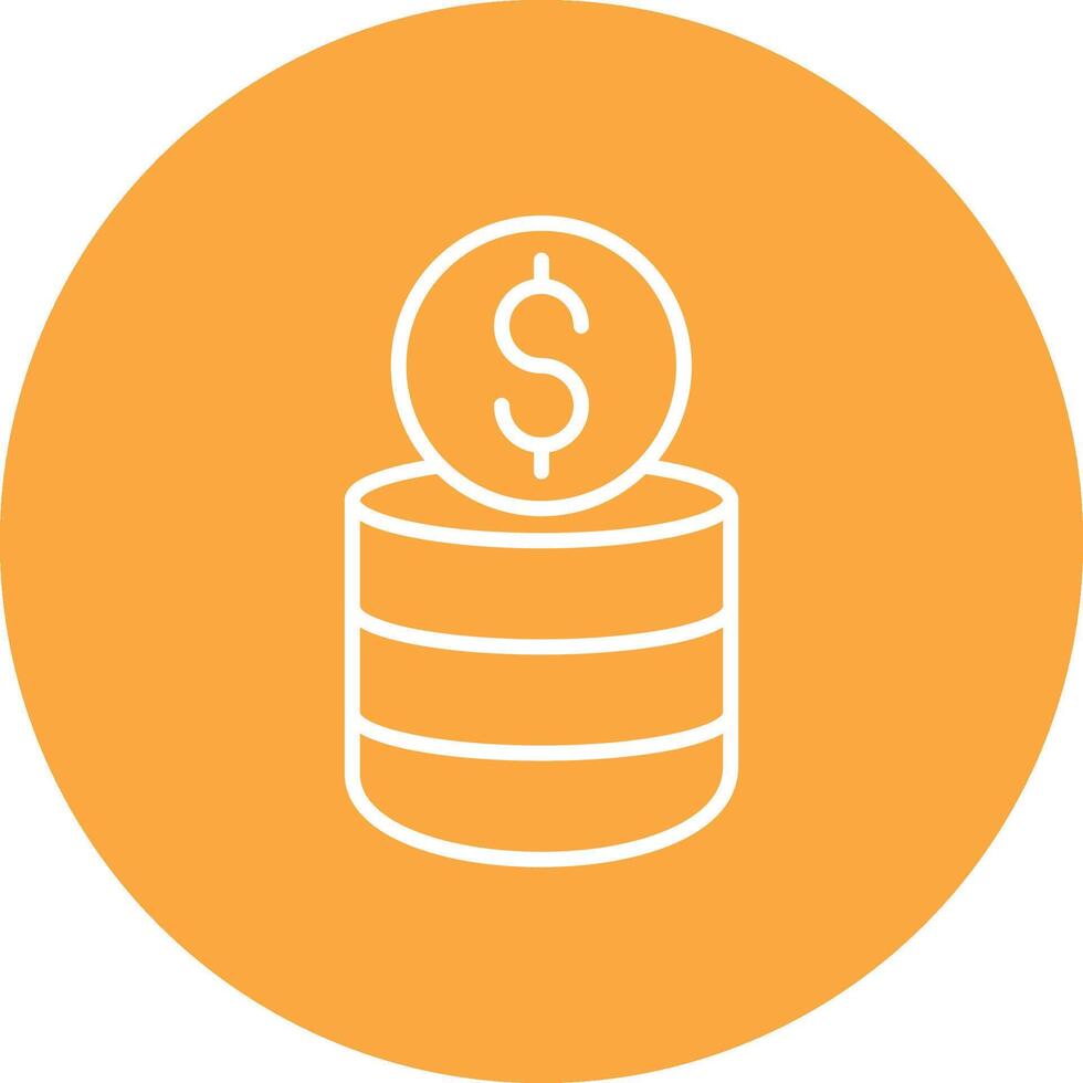 Coin Stack Line Multi Circle Icon vector