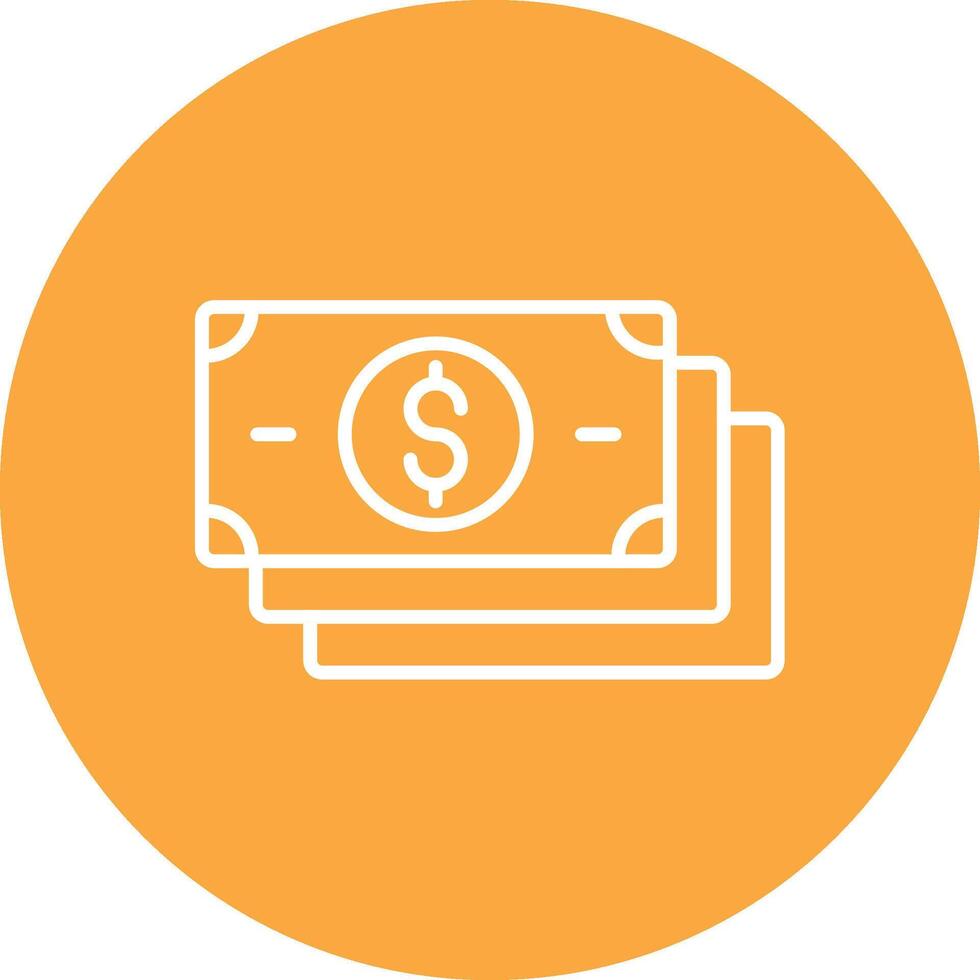 Banknotes Line Multi Circle Icon vector