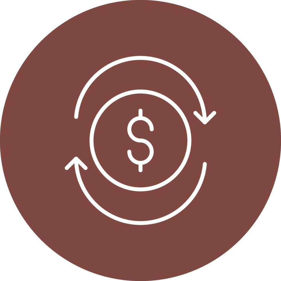 Exchange Rate Line Multi Circle Icon vector