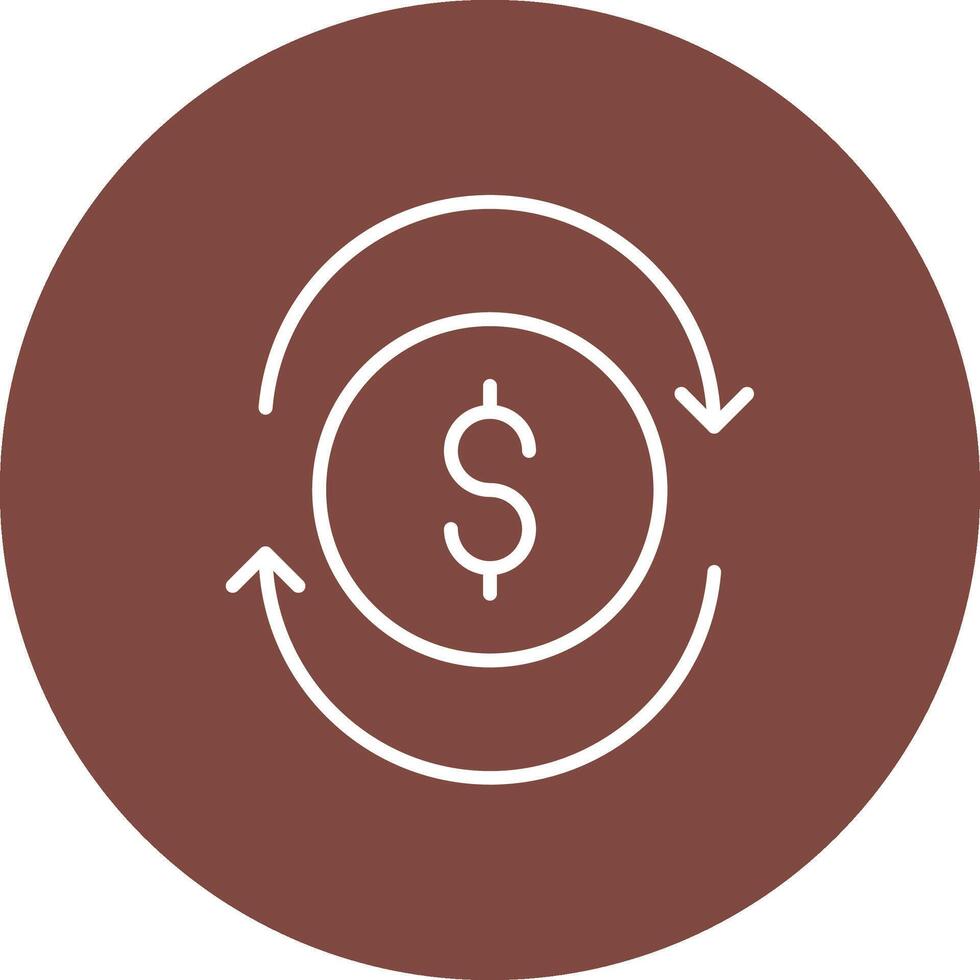 Exchange Rate Line Multi Circle Icon vector