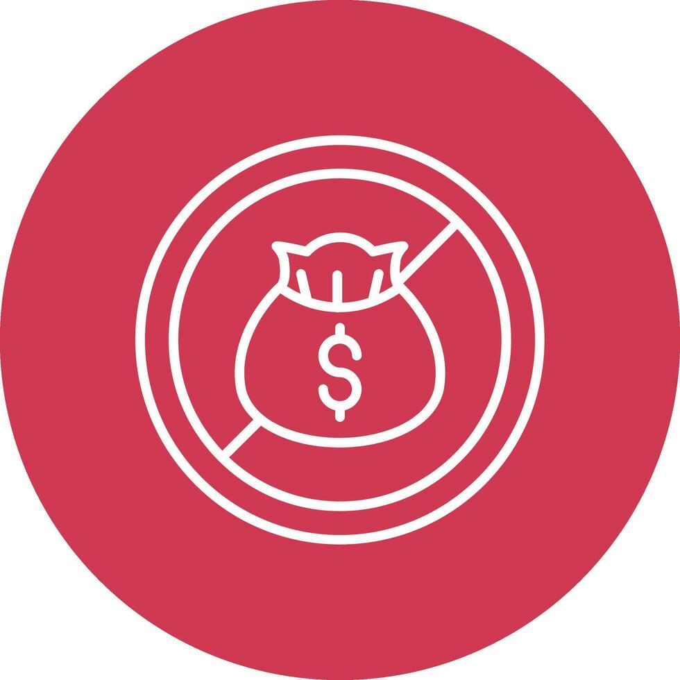 No Money Line Multi Circle Icon vector