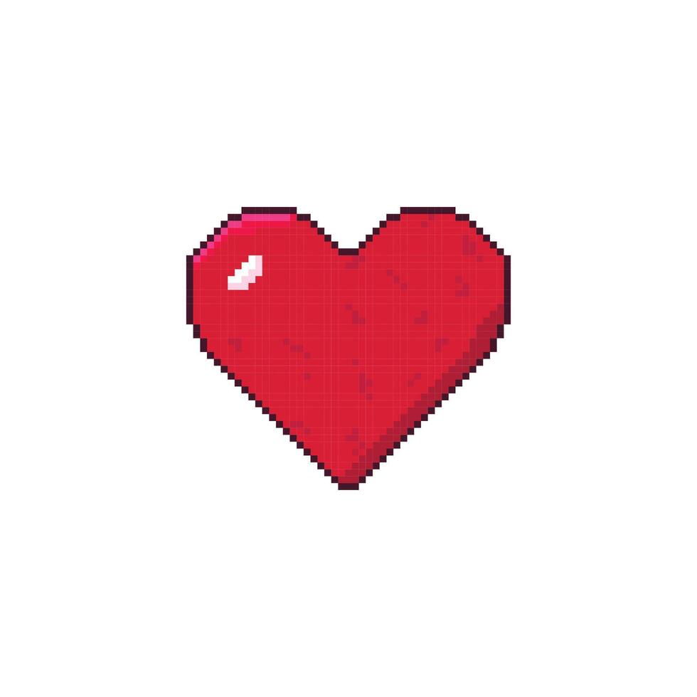 Heart illustration in pixel art style vector