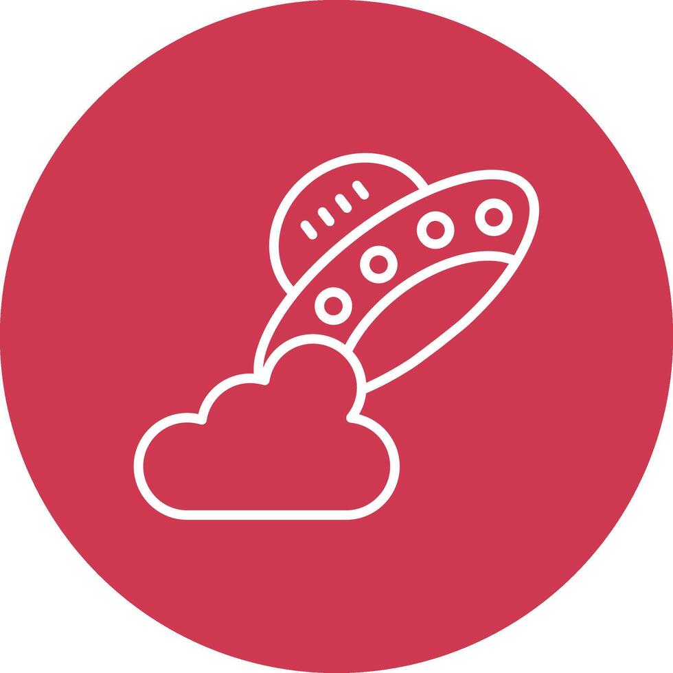 Ufo Line Multi Circle Icon vector