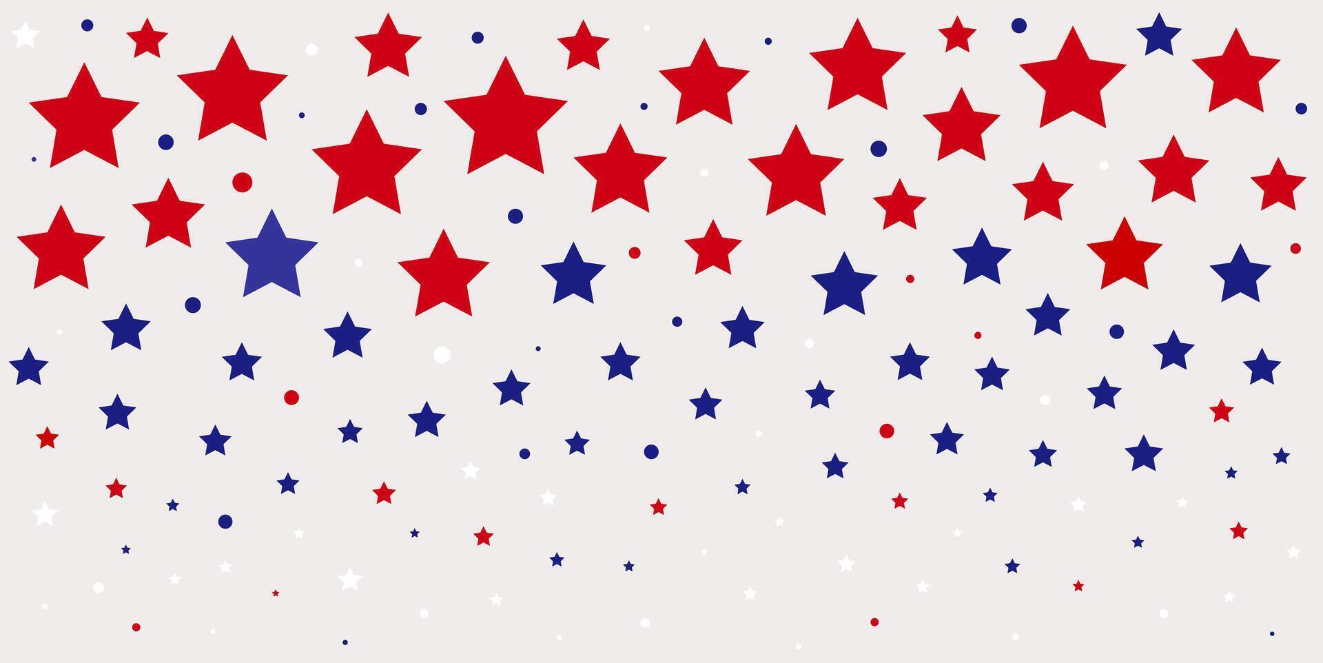 Illustration of falling stars in three colors - red, blue and white. Symbolic colors for the flag image. vector