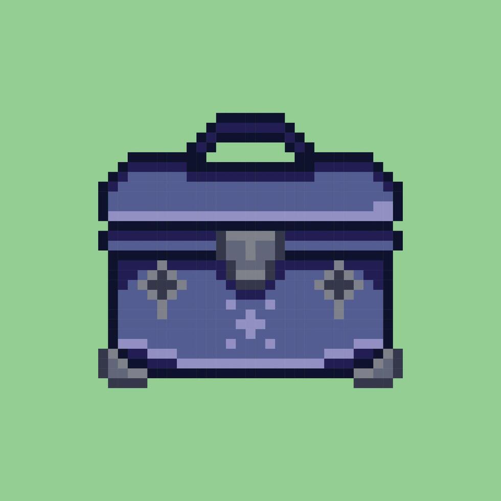 Briefcase in Pixel Art Illustration vector