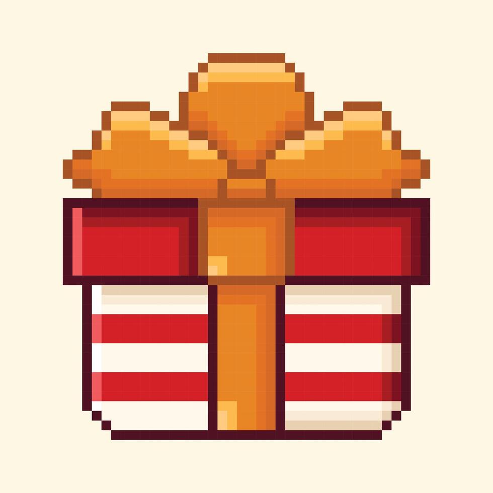 regalo caja o Navidad presente ilustración en píxel Arte estilo vector