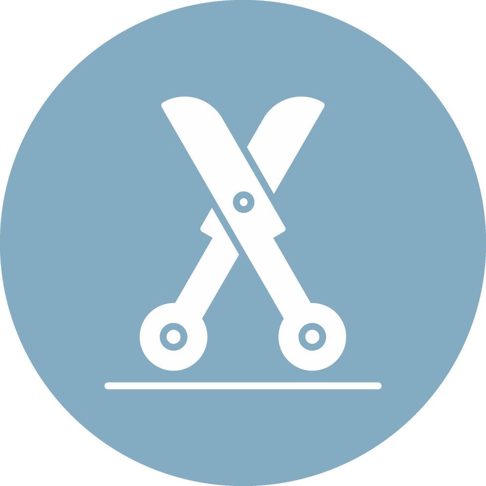 Shears Glyph Multi Circle Icon vector