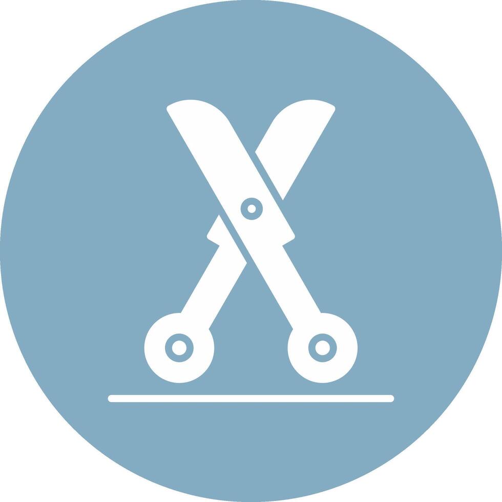 Shears Glyph Multi Circle Icon vector