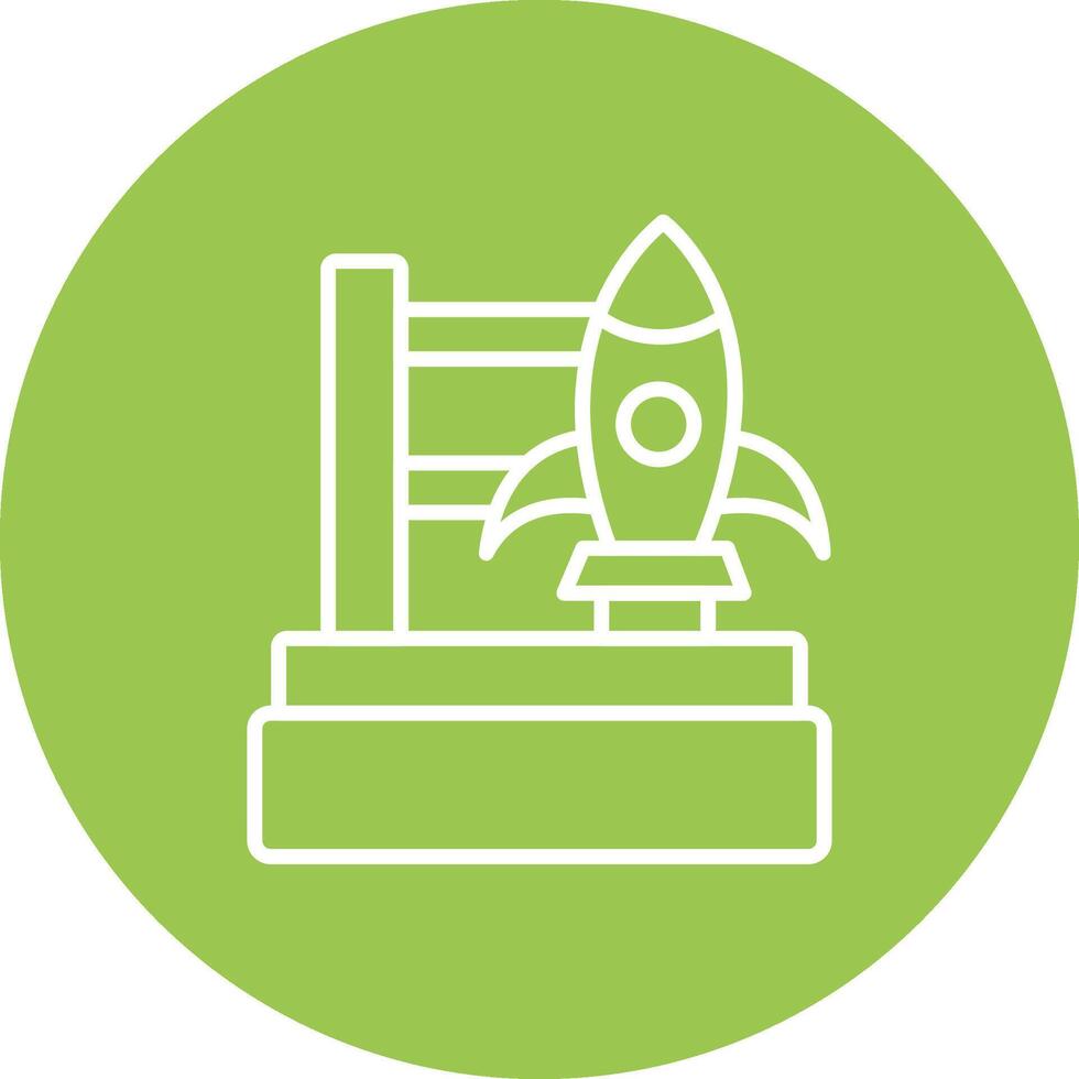 Rocket Launch Line Multi Circle Icon vector