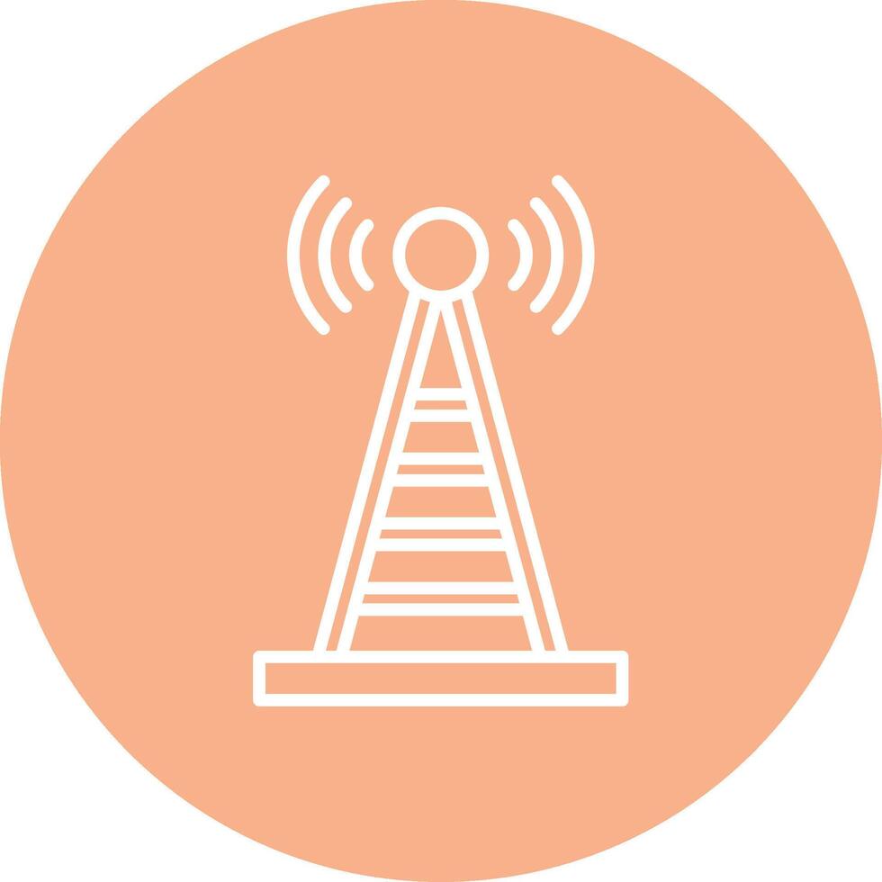 Radio Tower Line Multi Circle Icon vector