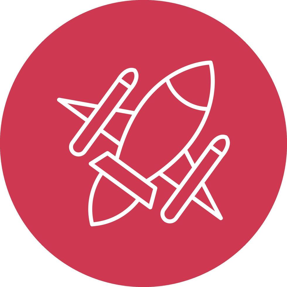 Rocket Ship Line Multi Circle Icon vector