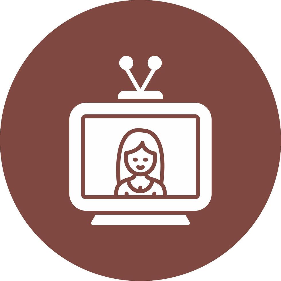 Television Glyph Multi Circle Icon vector