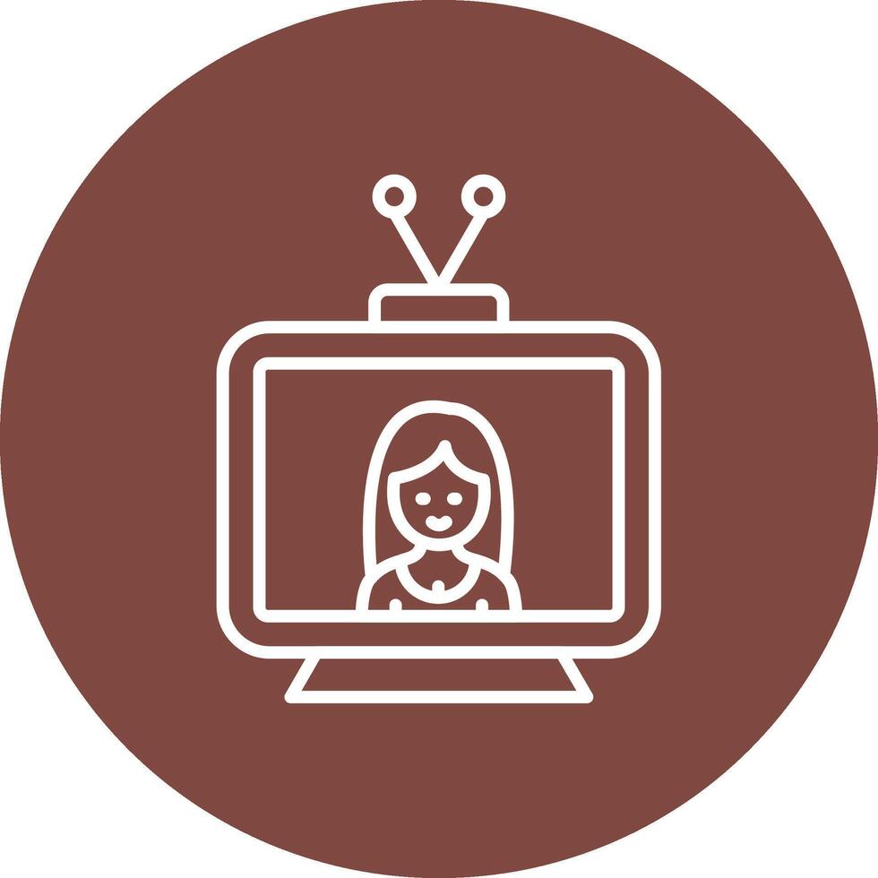 Television Line Multi Circle Icon vector
