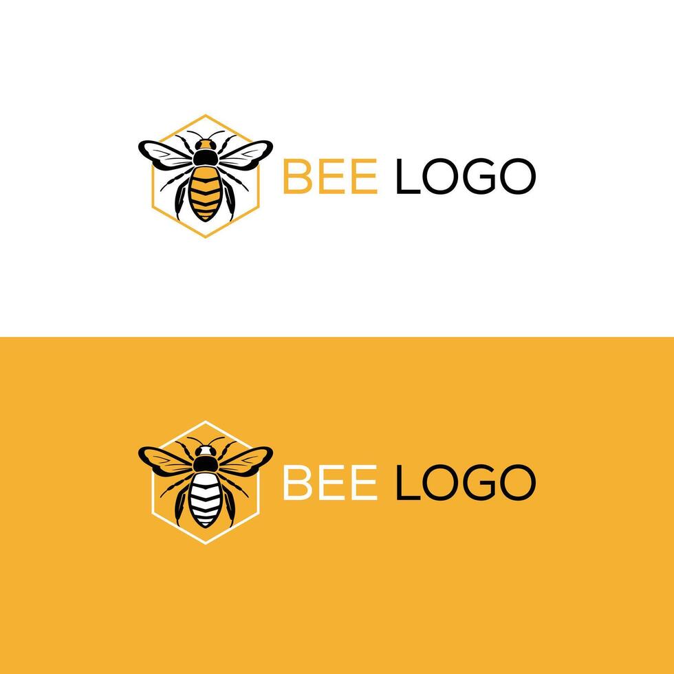 bee illustration logo design vector