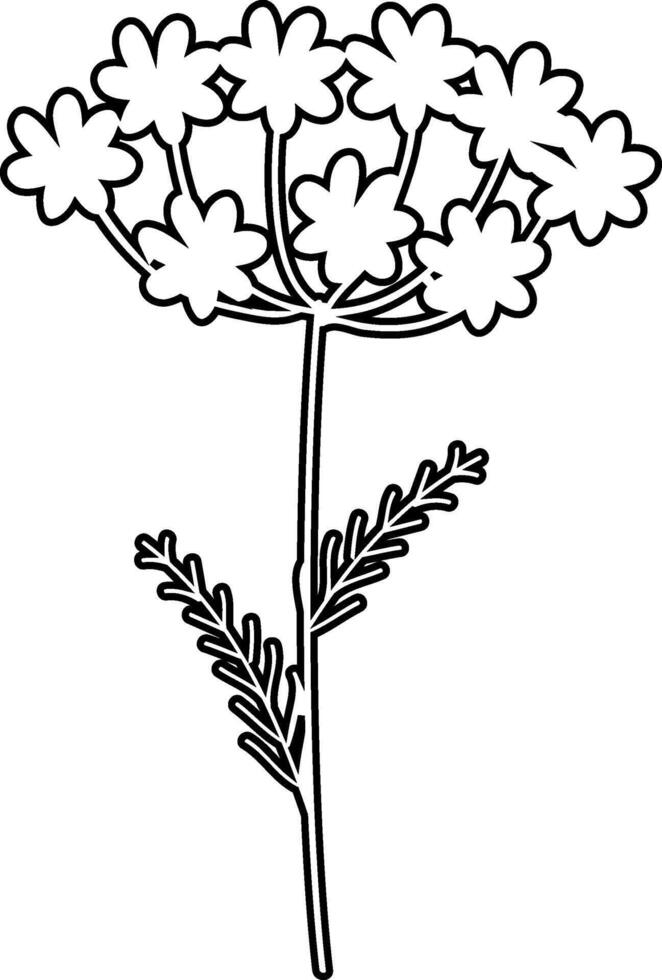 Flowers branch drawing summer design. vector