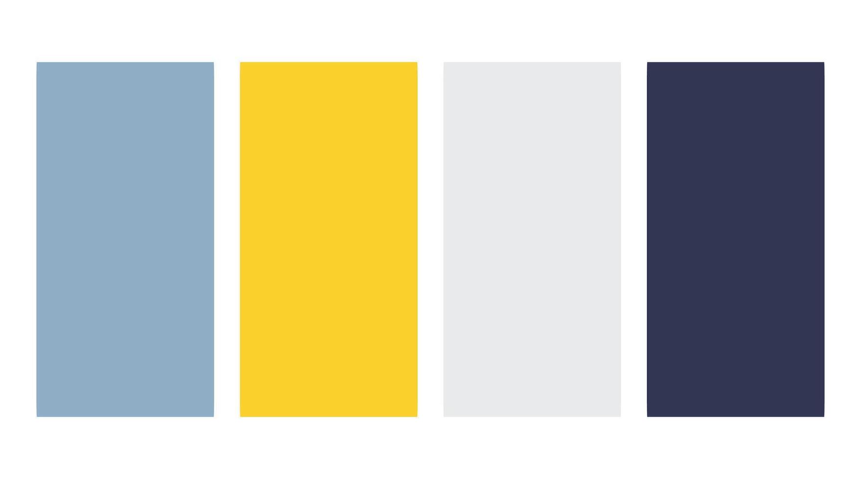 Gray, yellow, dark gray color palette. Set of bright color palette combination in rgb hex. Color palette for ui ux design. Abstract illustration for your graphic design, banner, landing page vector