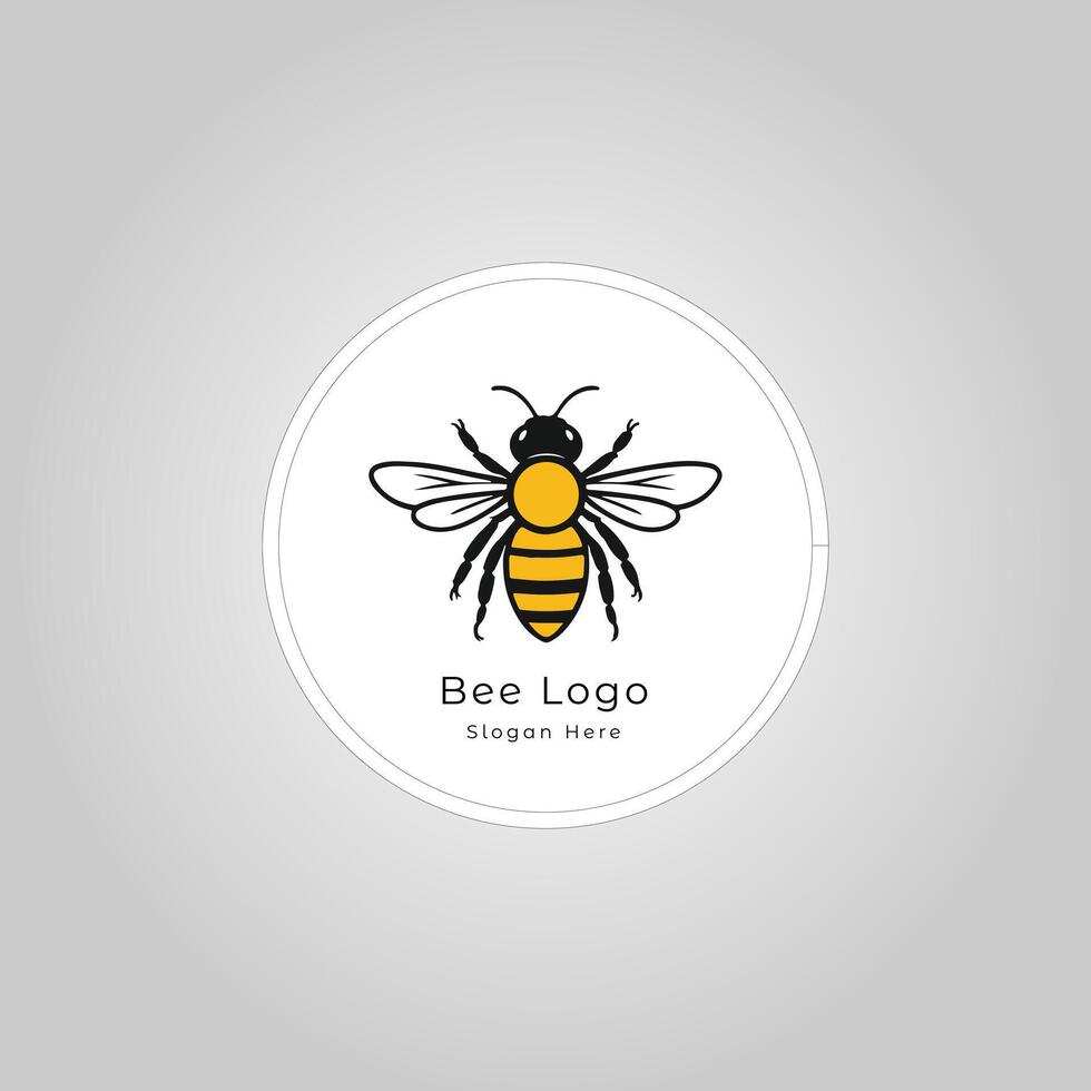 abeja ilustración logo diseño vector
