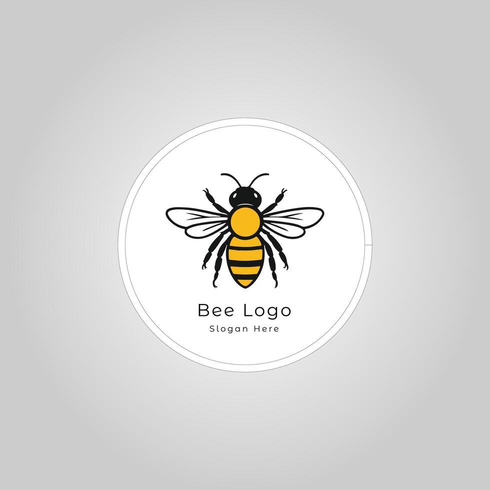 bee illustration logo design vector