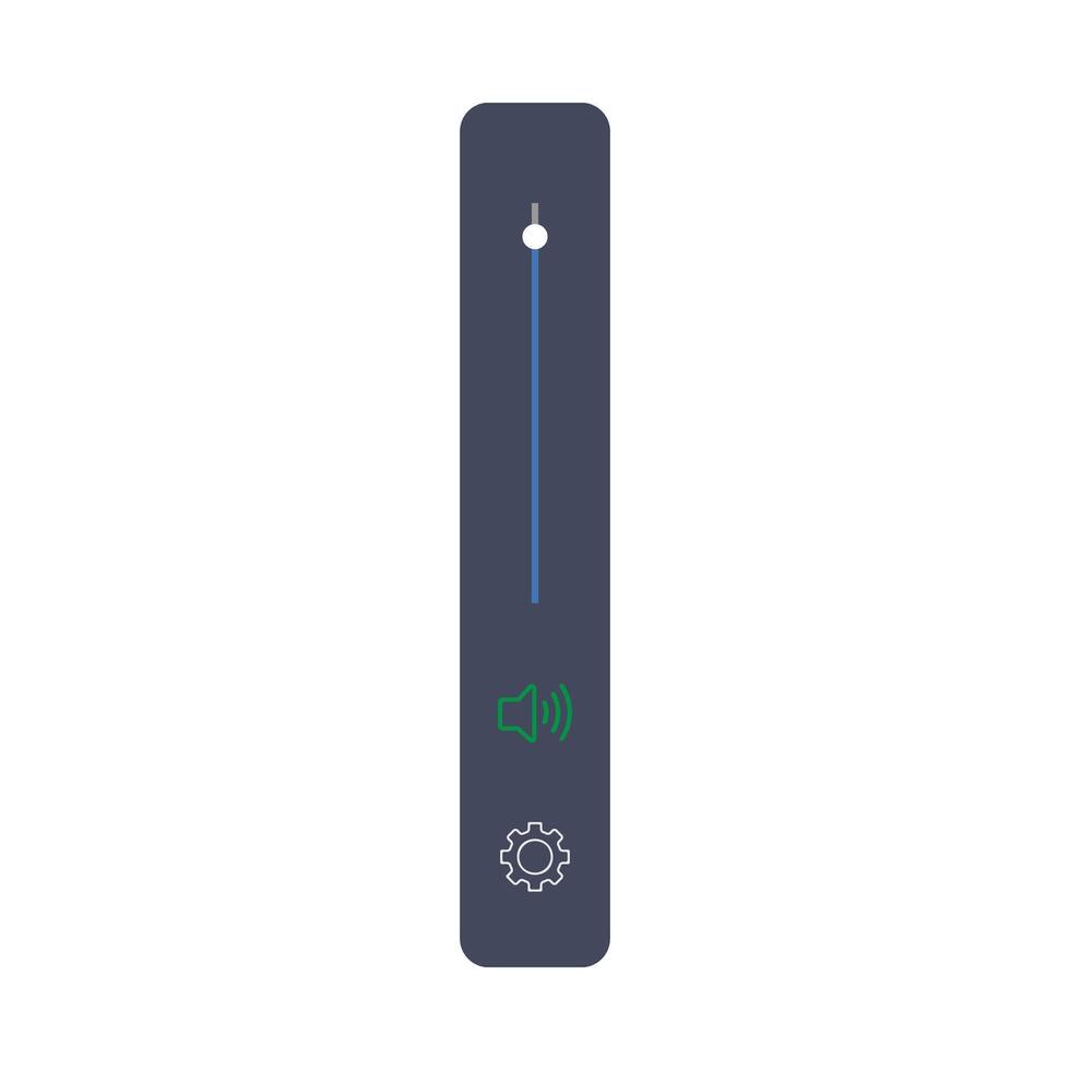 Mobile Volume up down Slider Bar icon. Sound volume level control on off mute button. speaker Sound setting Control Panel, Playback Music audio scroll slider. vector