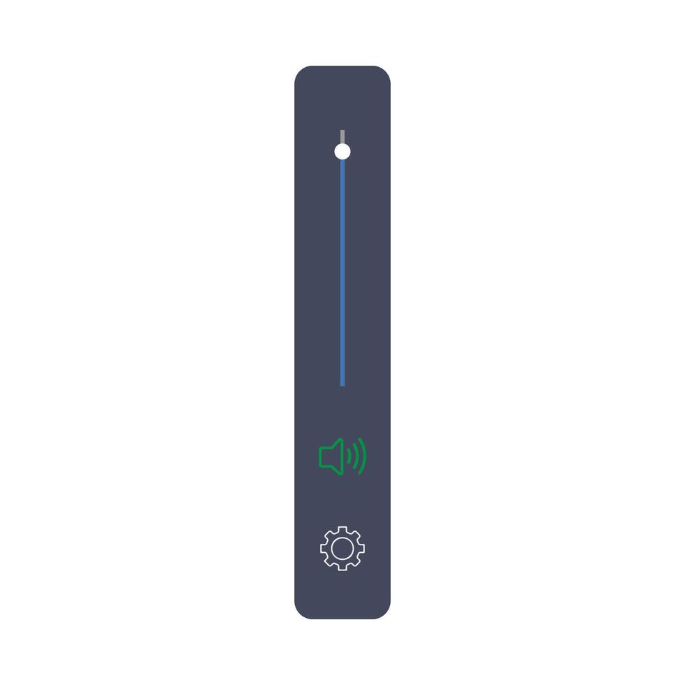 Mobile Volume up down Slider Bar icon. Sound volume level control on off mute button. speaker Sound setting Control Panel, Playback Music audio scroll slider. vector