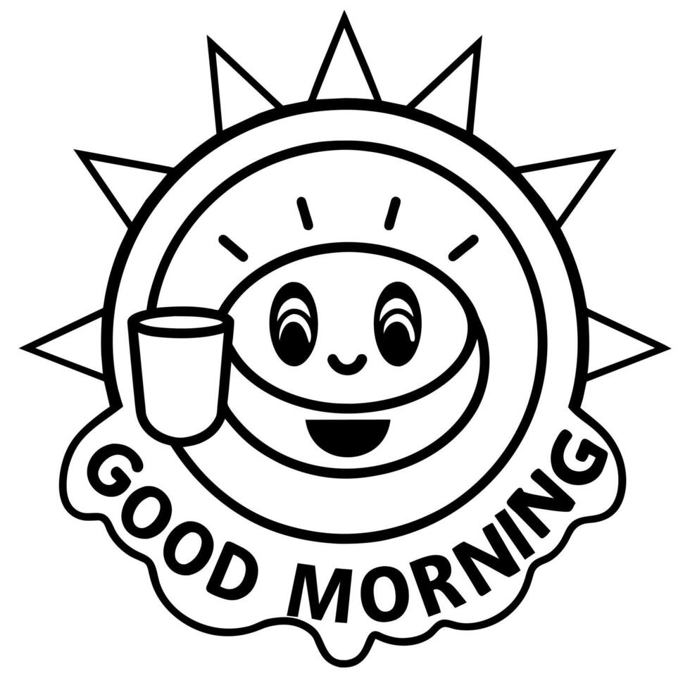 Good Morning text illustration vector