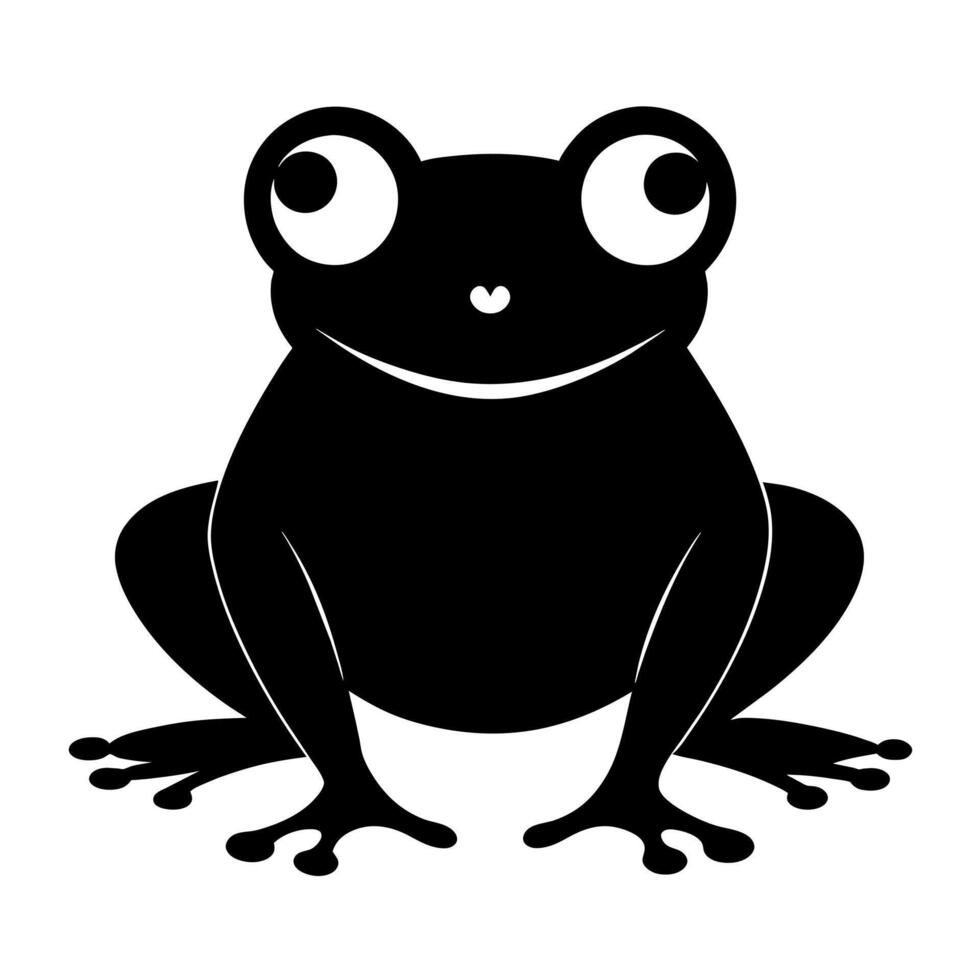 Frog black color silhouette illustration white background vector