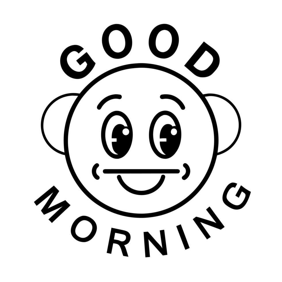 Good Morning text illustration vector