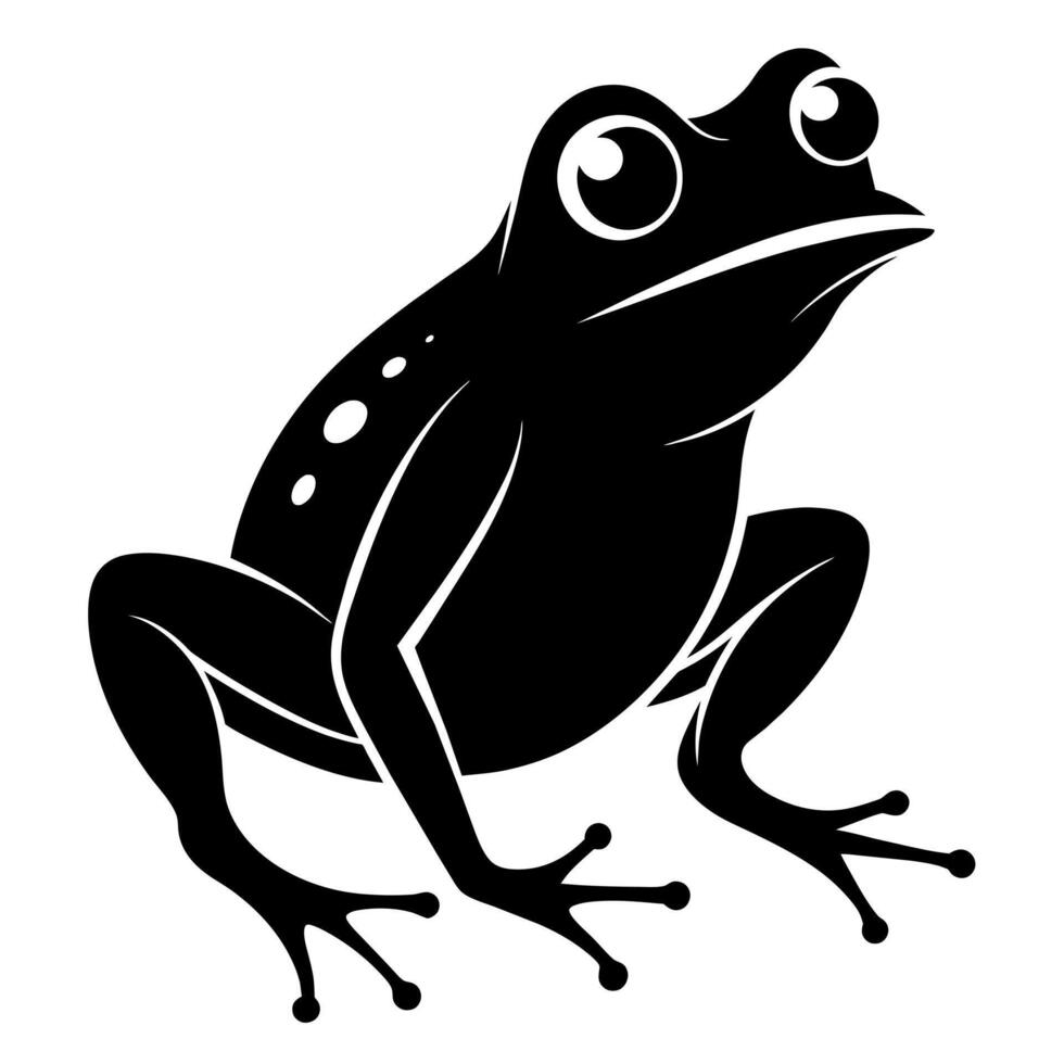 Frog black color silhouette illustration white background vector