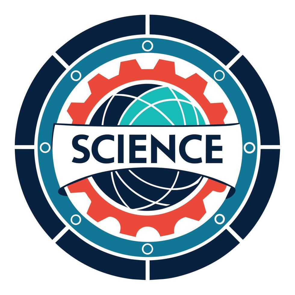 Science and technology logo illustration vector