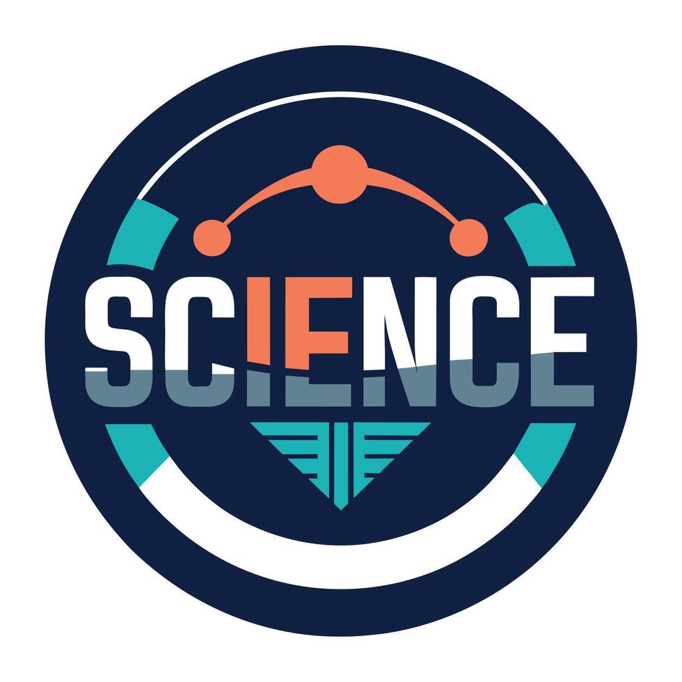 Science and technology logo illustration vector