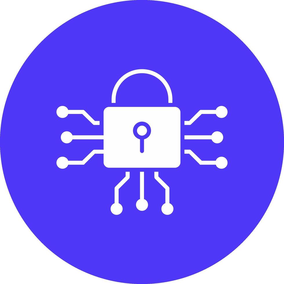 Cyber Security Glyph Multi Circle Icon vector