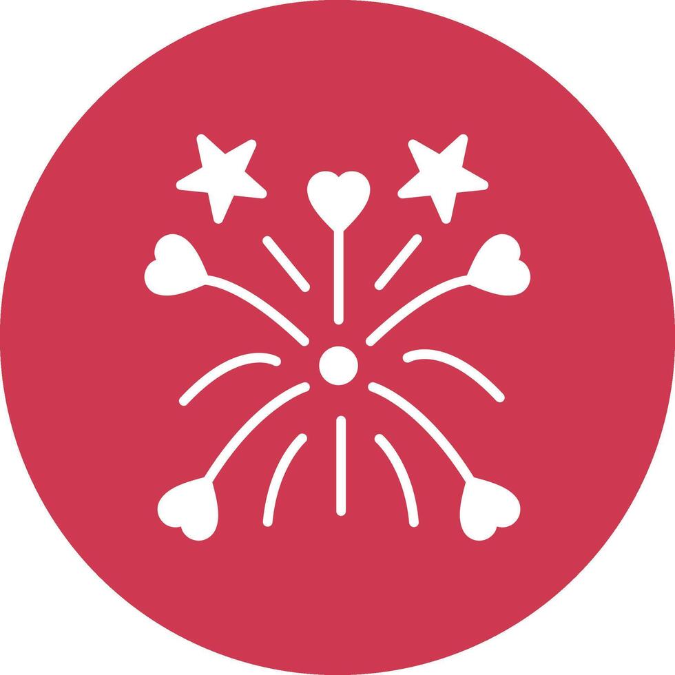 Fireworks Glyph Multi Circle Icon vector