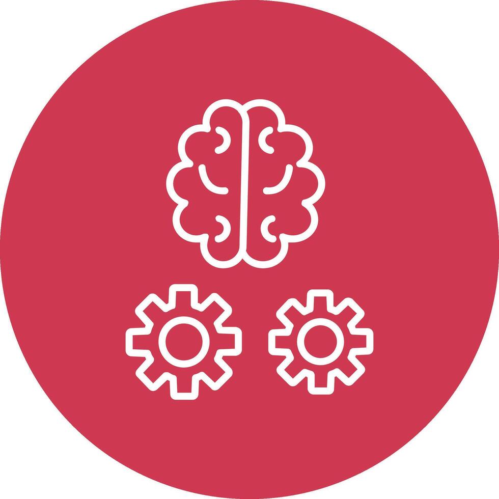 Brain Training Line Multi Circle Icon vector