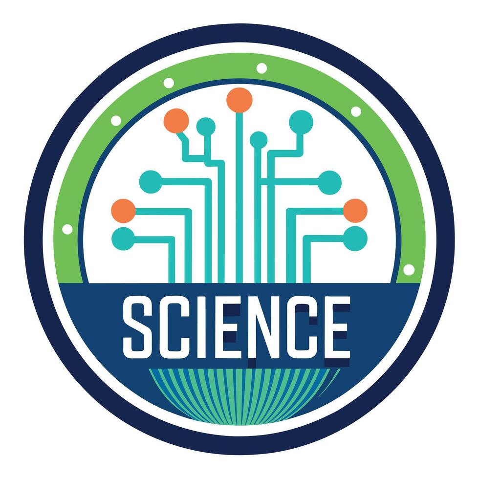 Science and technology logo illustration vector