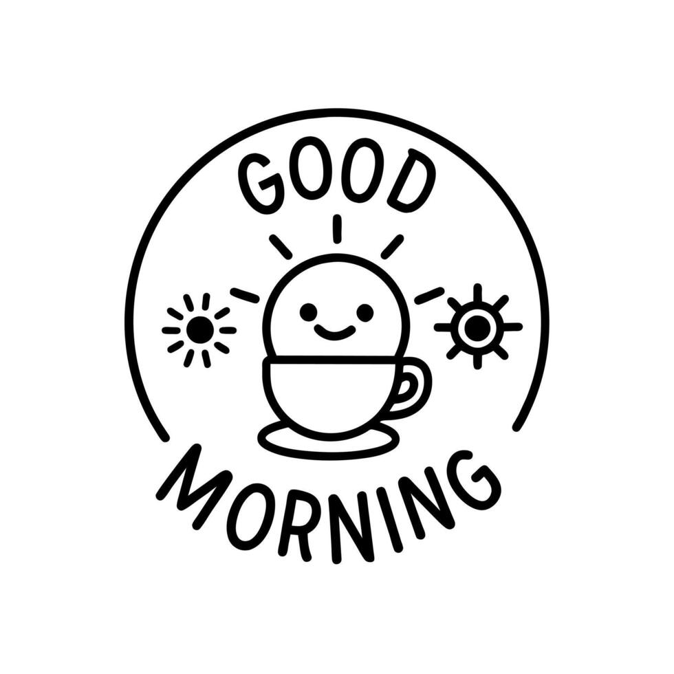 Good Morning text illustration vector