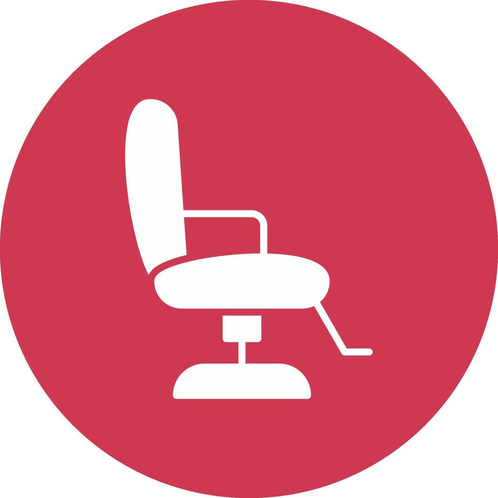 Barber Chair Glyph Multi Circle Icon vector