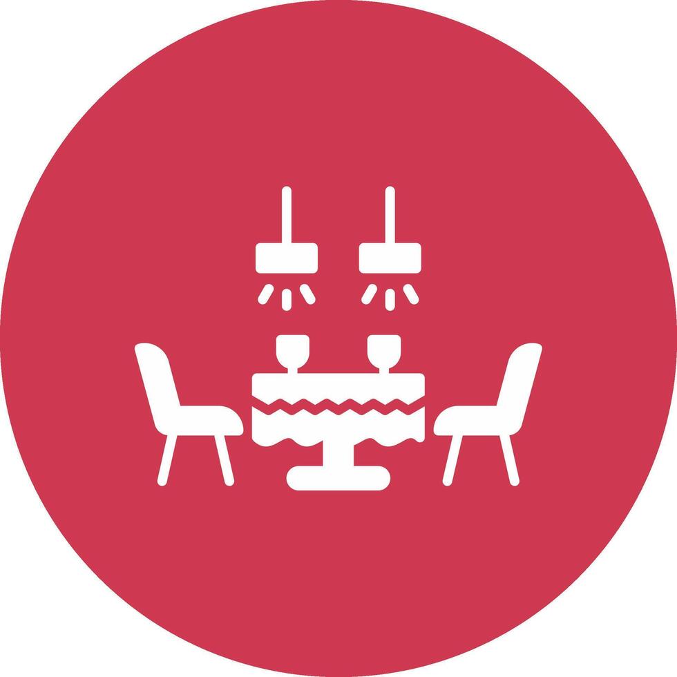 Dining Table Glyph Multi Circle Icon vector