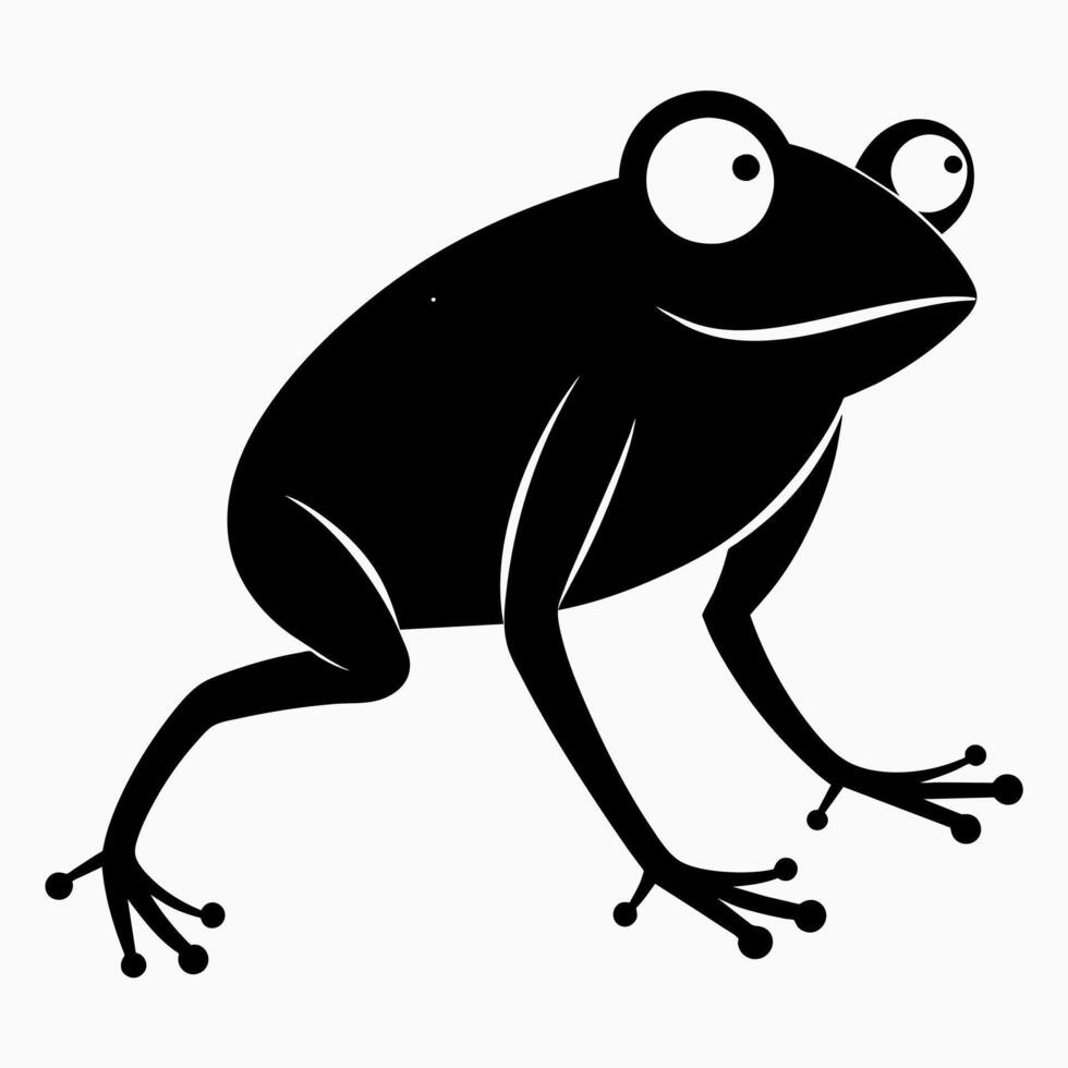 Frog black color silhouette illustration white background vector