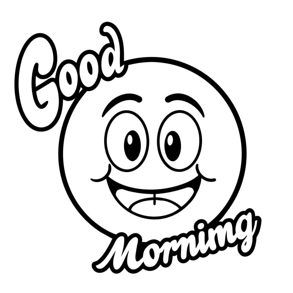 Good Morning text illustration vector