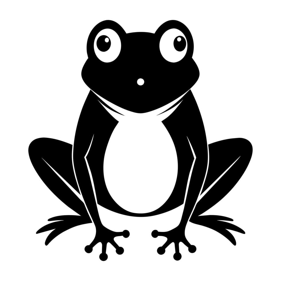 Frog black color silhouette illustration white background vector