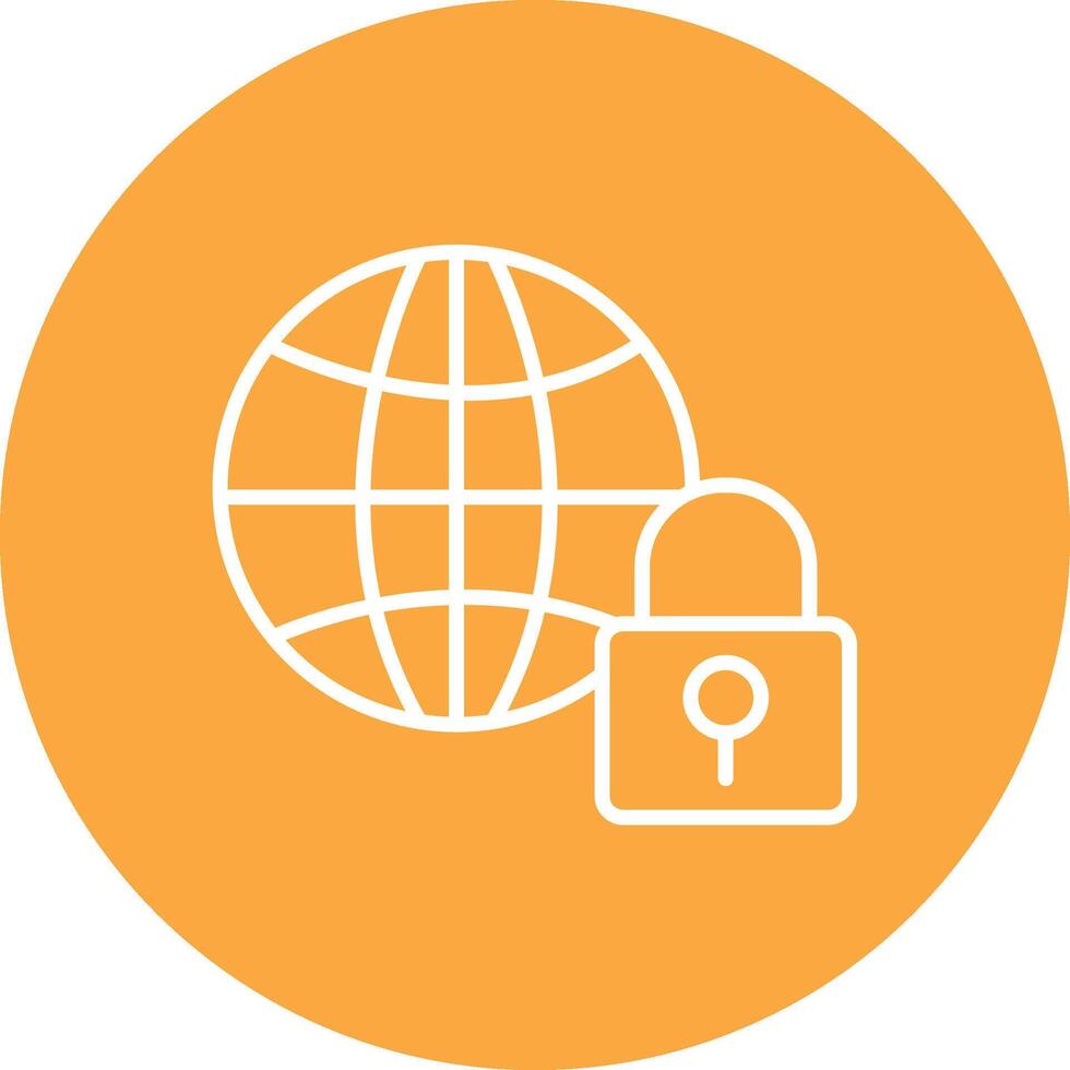 Internet Security Line Multi Circle Icon vector