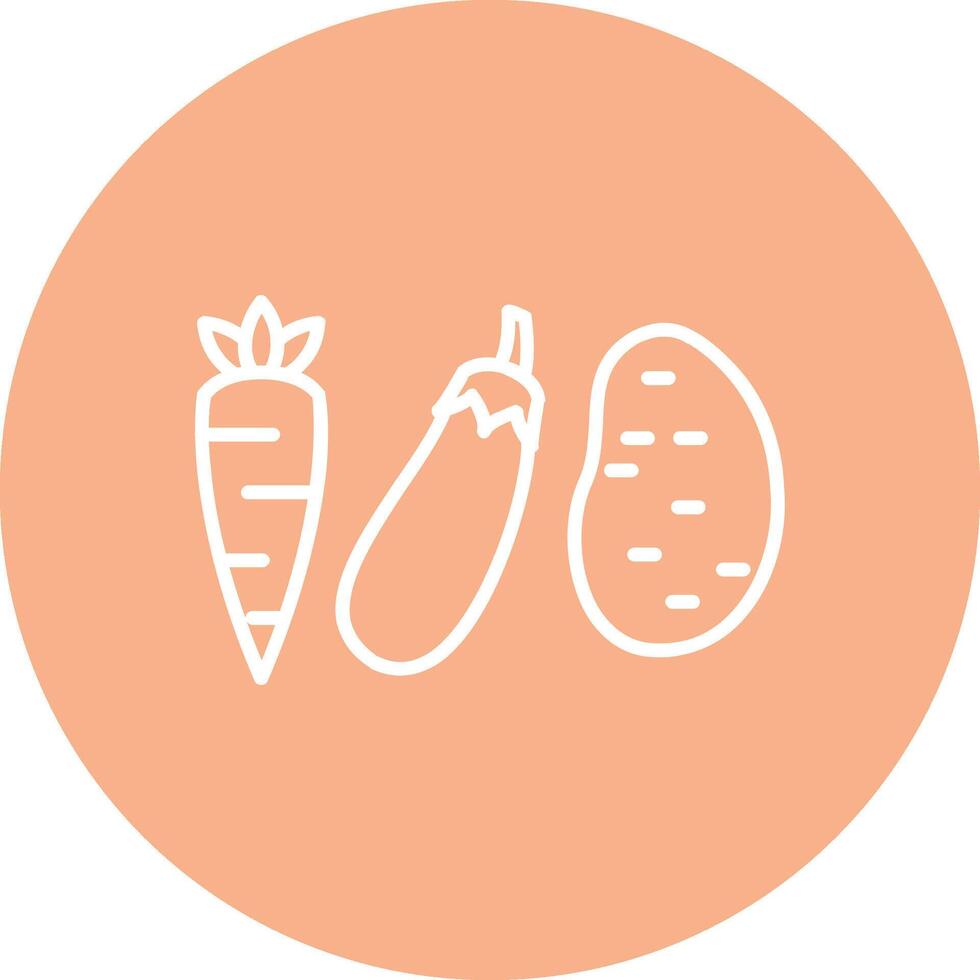 Vegetables Line Multi Circle Icon vector