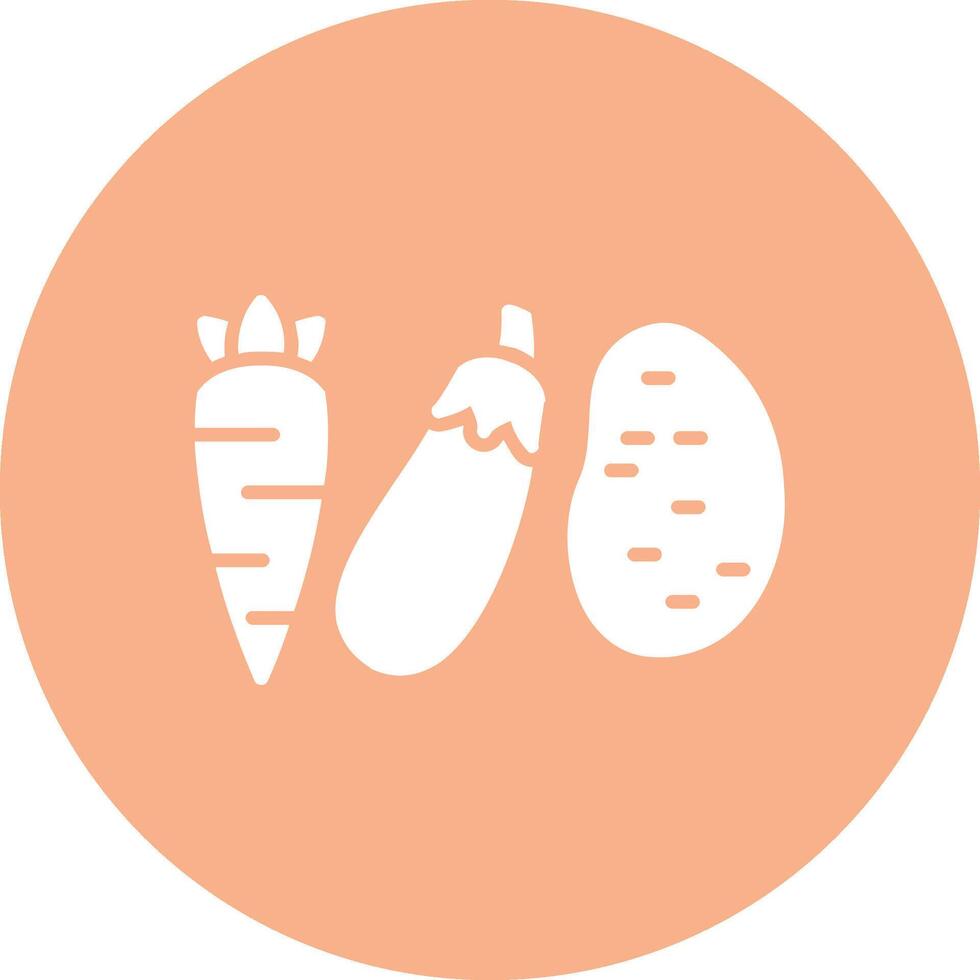 Vegetables Glyph Multi Circle Icon vector